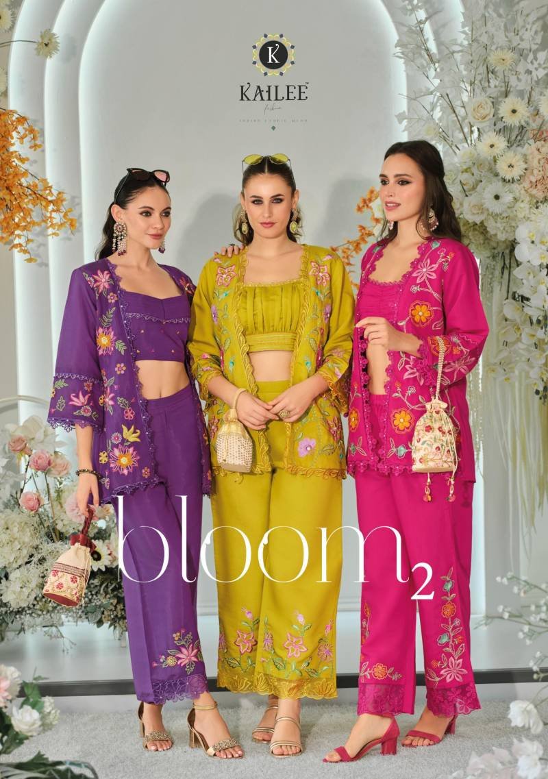 Launching Kailee Bloom 2 Viscose Organza Fancy Indo Western Collection Wholesale 2026