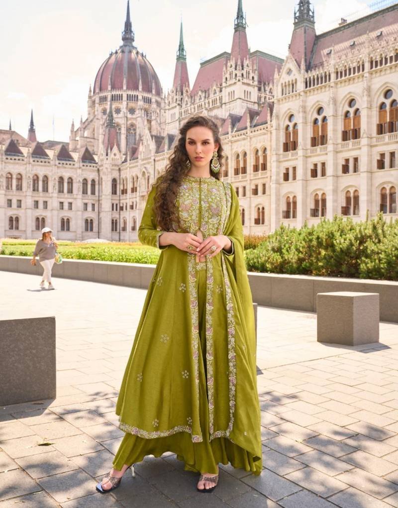 Launching Sayuri Nargis Designer Silk Embroidered Indo Western Wholesale 2026