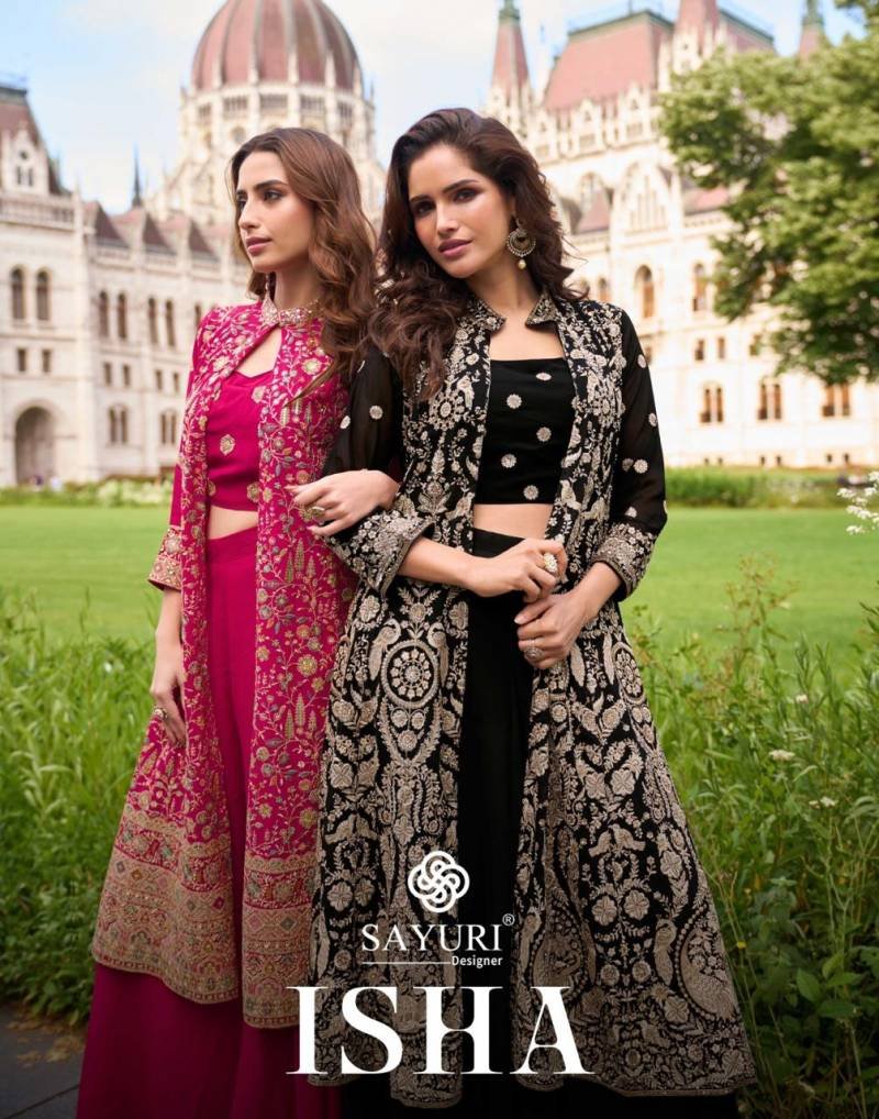 Stylish Sayuri Isha Designer Georgette Embroidered Indo Western Wholesale 2026
