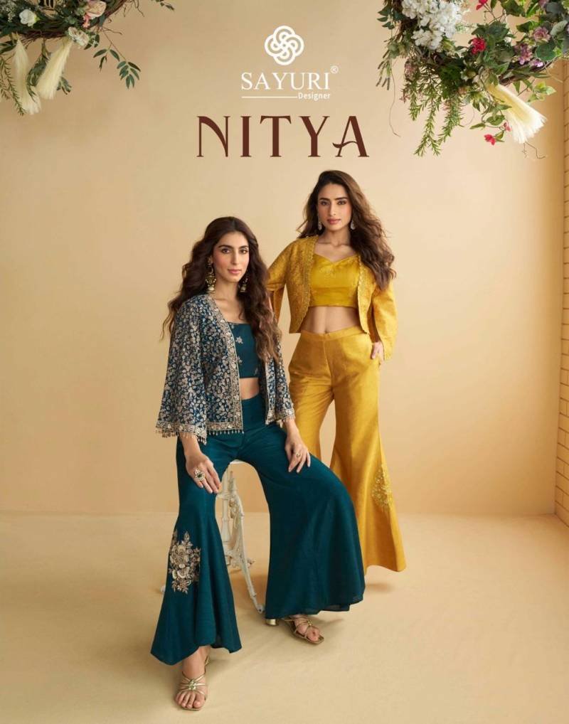 Latest Sayuri Nitya Designer Silk Embroidered Indo Western Collection Wholesale 2026