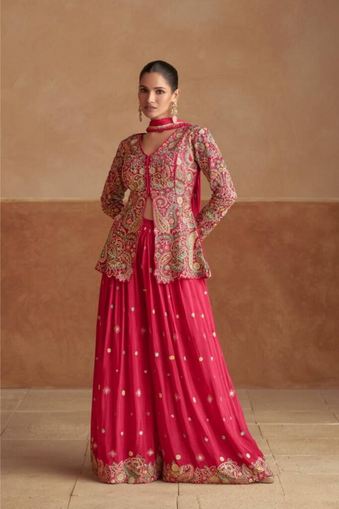 Launching Gulkayra Raima Designer Chinon Embroidered Indo Western Collection Wholesale 2026
