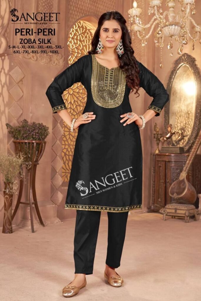 Buy Sangeet Peri Peri Zoba Silk Womens Wear Kurti And Bottom Collection Wholesale 2026