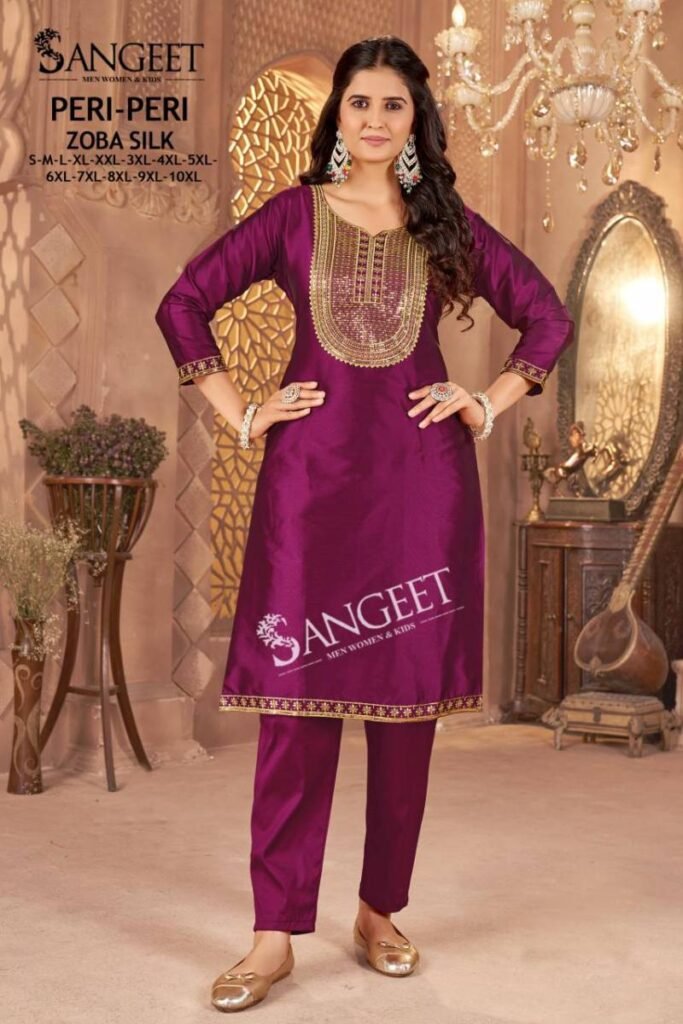 Buy Sangeet Peri Peri Zoba Silk Womens Wear Kurti And Bottom Collection Wholesale 2026