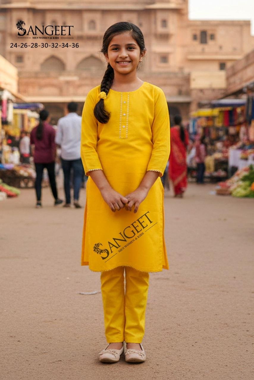 Stylish Sangeet Batu Caves Cotton Slub Festival Wear Kids Wear Wholesale 2026