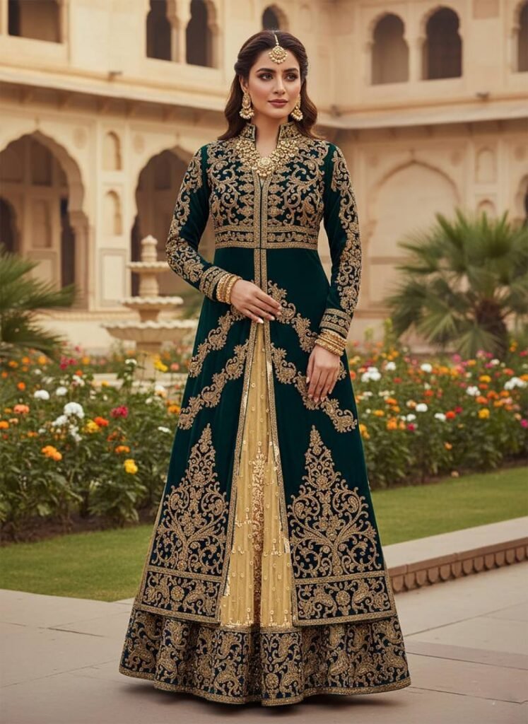 Latest Kb Super Hit 4102 Velvet Embroidery Worked Beautiful Indo Western Collection Wholesale 2026