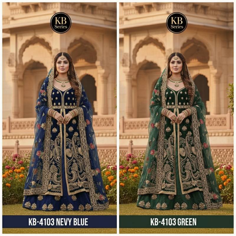Kb 4103 Velvet Embroidery Worked Premium Indo Western Collection Wholesale 4 Latest Kb 4103 Velvet Embroidery Worked Premium Indo Western Collection Wholesale 2026