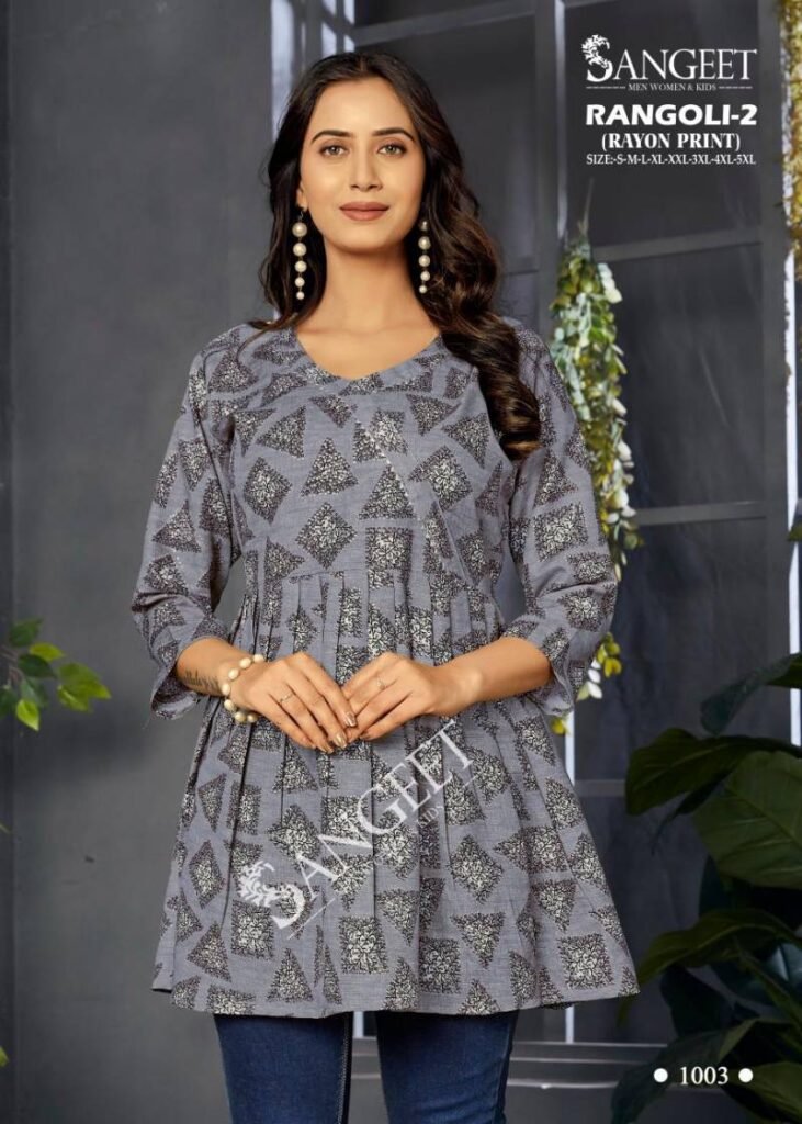 Stylish Sangeet Rangoli 2 Rayon Printed Stylish Ladies Top Collection Wholesale 2026