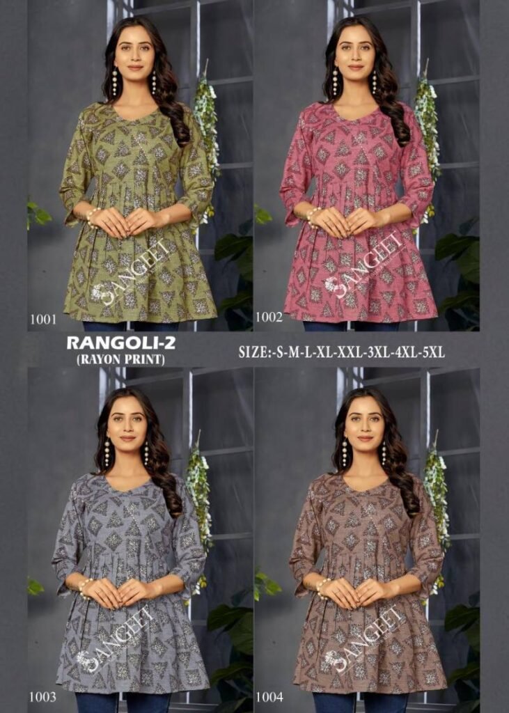 Stylish Sangeet Rangoli 2 Rayon Printed Stylish Ladies Top Collection Wholesale 2026