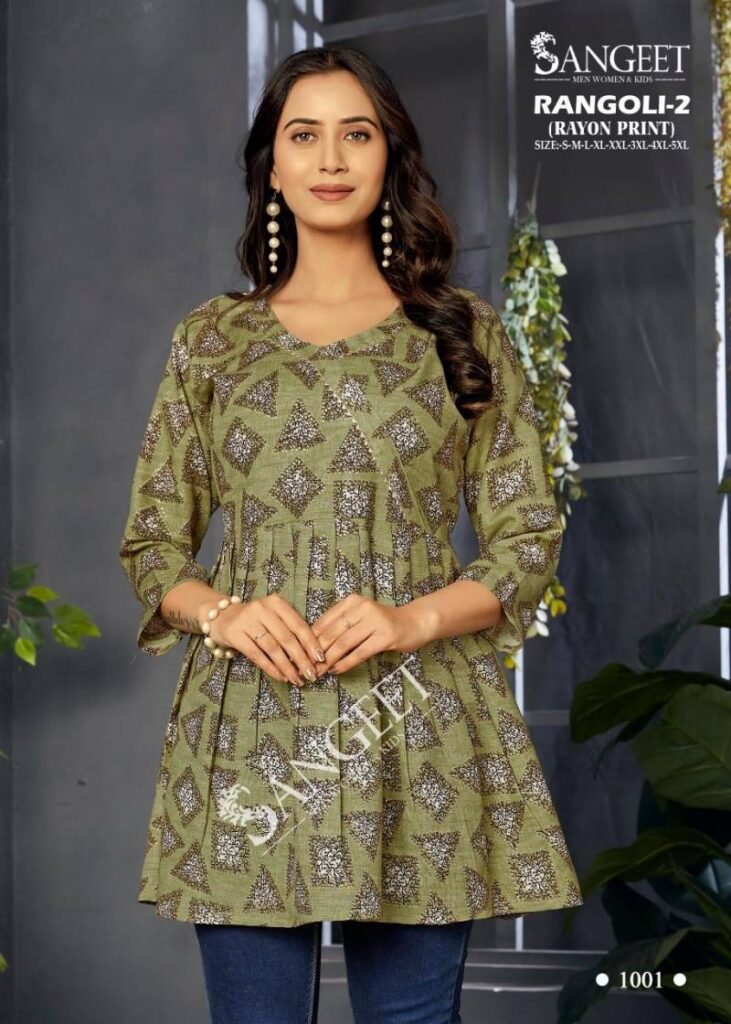 Stylish Sangeet Rangoli 2 Rayon Printed Stylish Ladies Top Collection Wholesale 2026