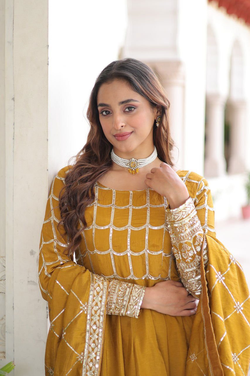 Lw 9304 Vichitra Sequins Zari Embroidered Gown With Dupatta Collection Wholesale 7 Latest Lw 9304 Vichitra Sequins Zari Embroidered Gown With Dupatta Collection Wholesale 2026