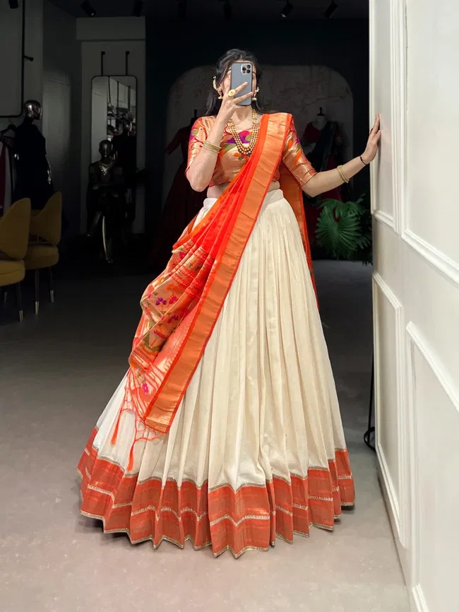 Lekha Yf 2007 Vichitra Silk Zari Weaving Plain Lehenga Choli Collection Wholesale