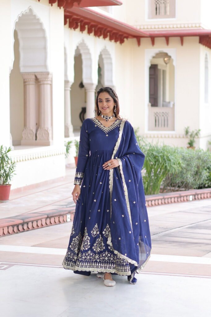 Buy Lekha KA 1214 Vichitra Silk Sequins Embroidery Gown With Dupatta Wholesale 2026