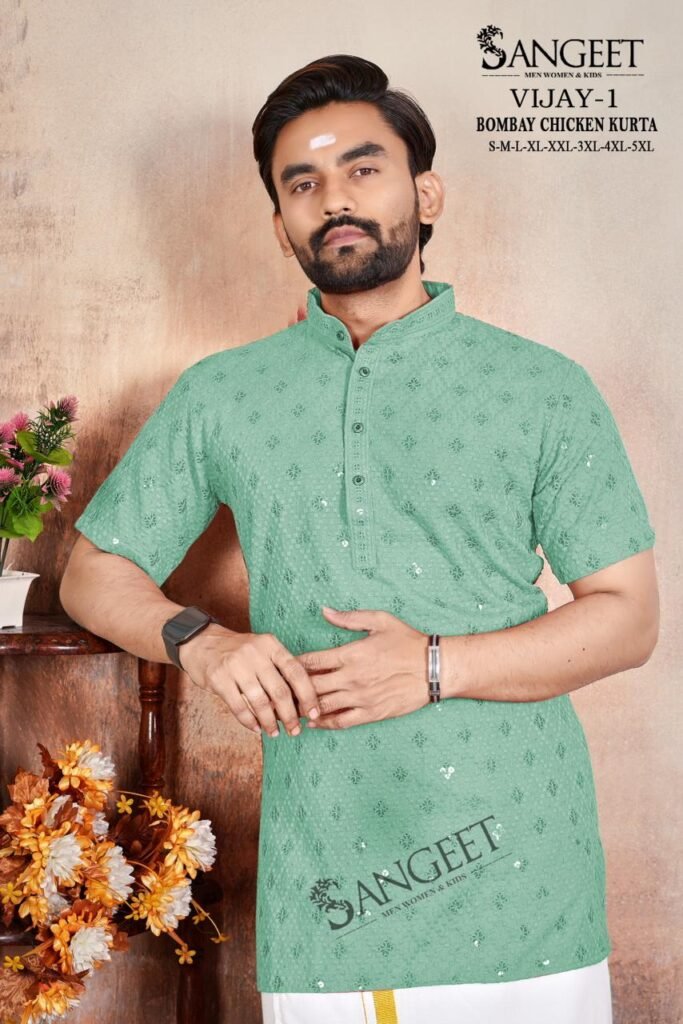 Latest Sangeet Vijay Vol 1 Rayon Chicken Sifli Sequence Work Kurta Collection Wholesale 2026