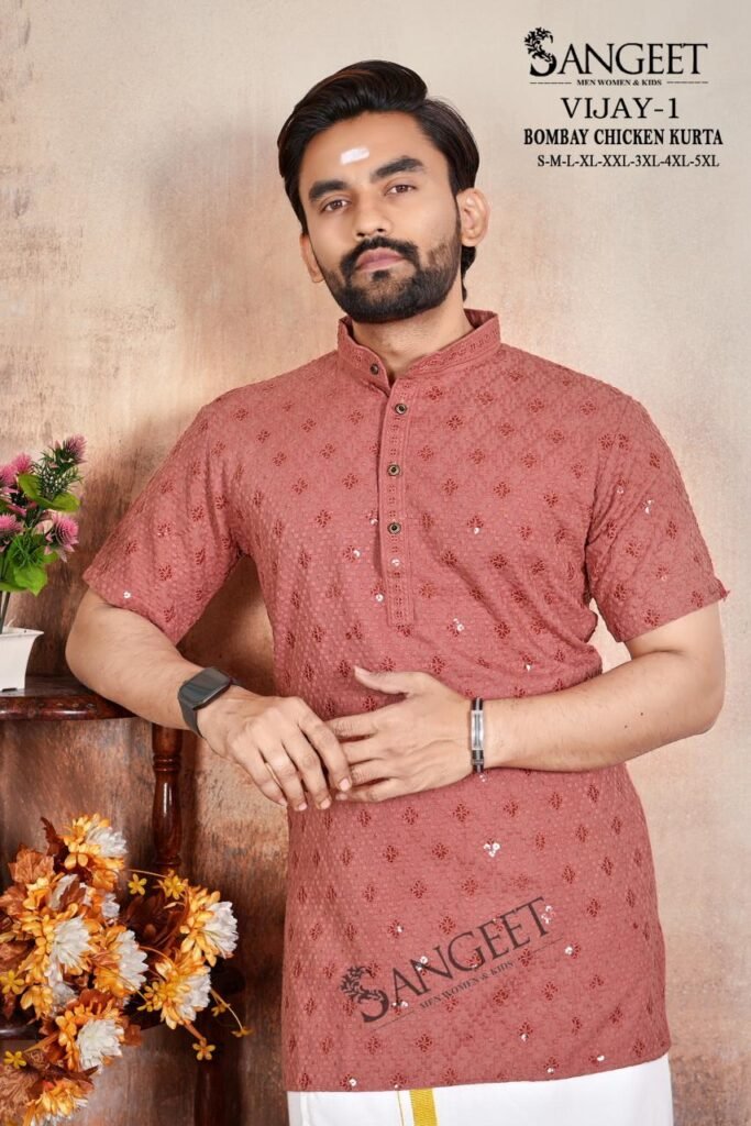 Latest Sangeet Vijay Vol 1 Rayon Chicken Sifli Sequence Work Kurta Collection Wholesale 2026