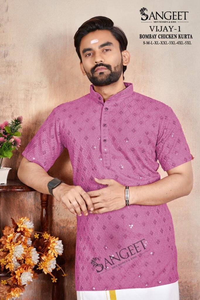 Latest Sangeet Vijay Vol 1 Rayon Chicken Sifli Sequence Work Kurta Collection Wholesale 2026