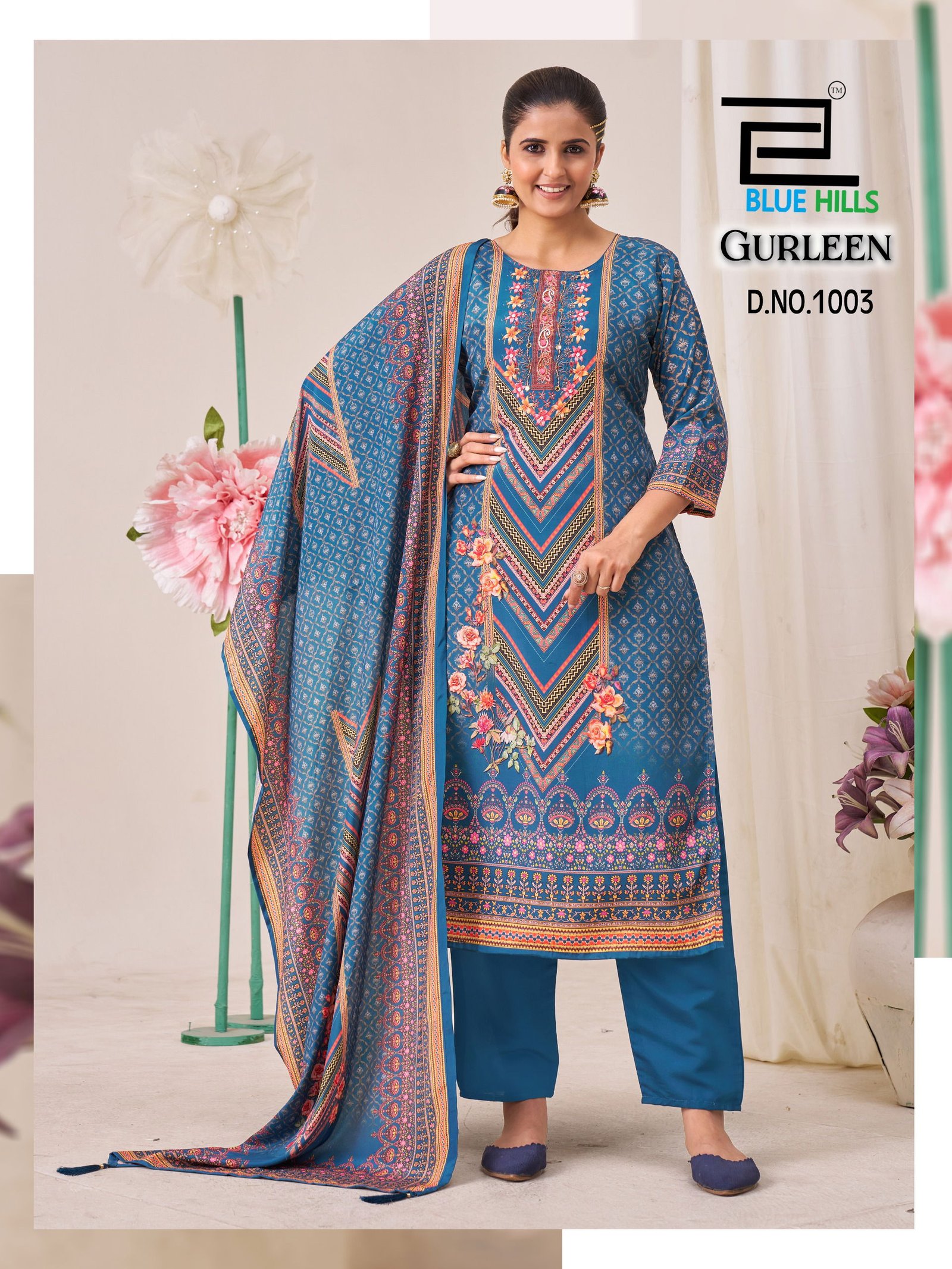 Blue Hills Gurleen Muslin Digital Printed Kurti Bottom With Dupatta Wholesale 8 Launching Blue Hills Gurleen Muslin Digital Printed Kurti Bottom With Dupatta Wholesale 2026