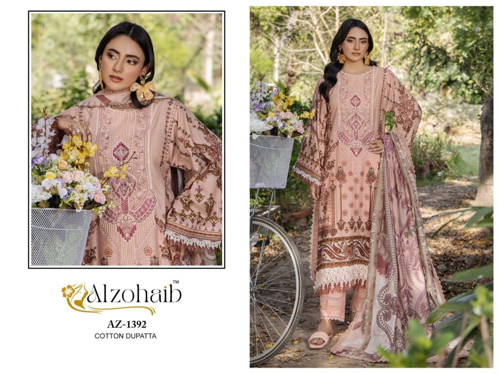 Latest Alzohaib Aamina Vol 2 Chiffon Dupatta Cotton Pakistani Salwar Kameez Wholesale 2026