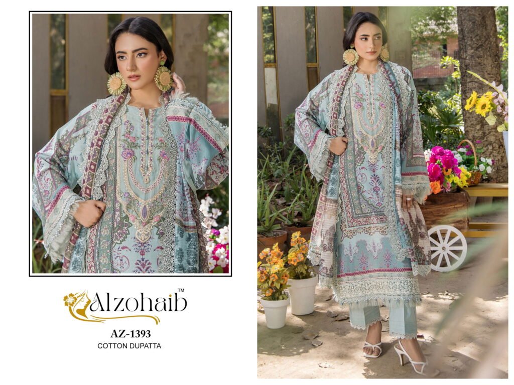 Latest Alzohaib Aamina Vol 2 Chiffon Dupatta Cotton Pakistani Salwar Kameez Wholesale 2026
