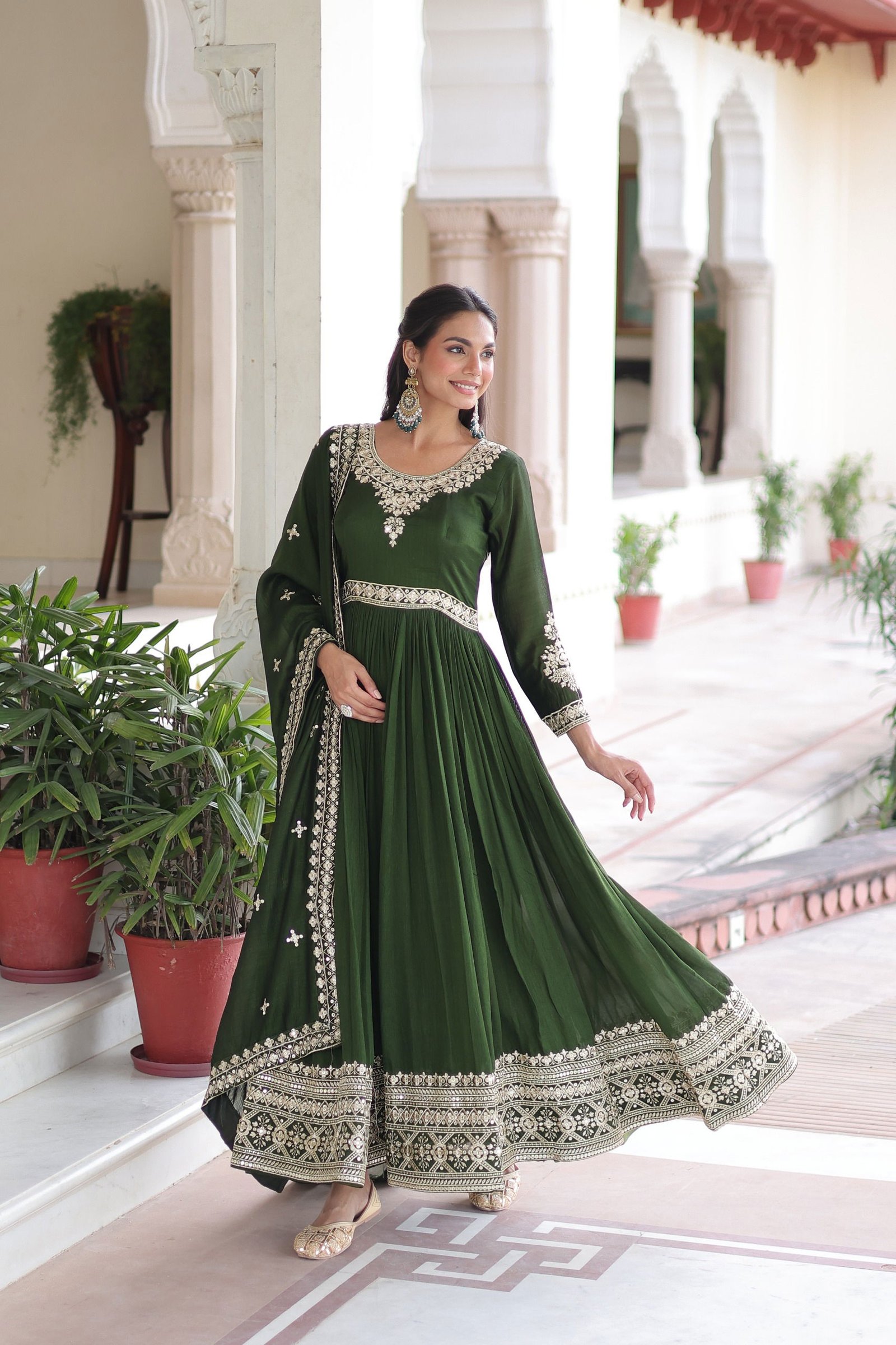 Lekha KA 1215 Vichitra Silk Sequins Embroidery Gown With Dupatta Wholesale 4 Buy Lekha KA 1215 Vichitra Silk Sequins Embroidery Gown With Dupatta Wholesale 2026