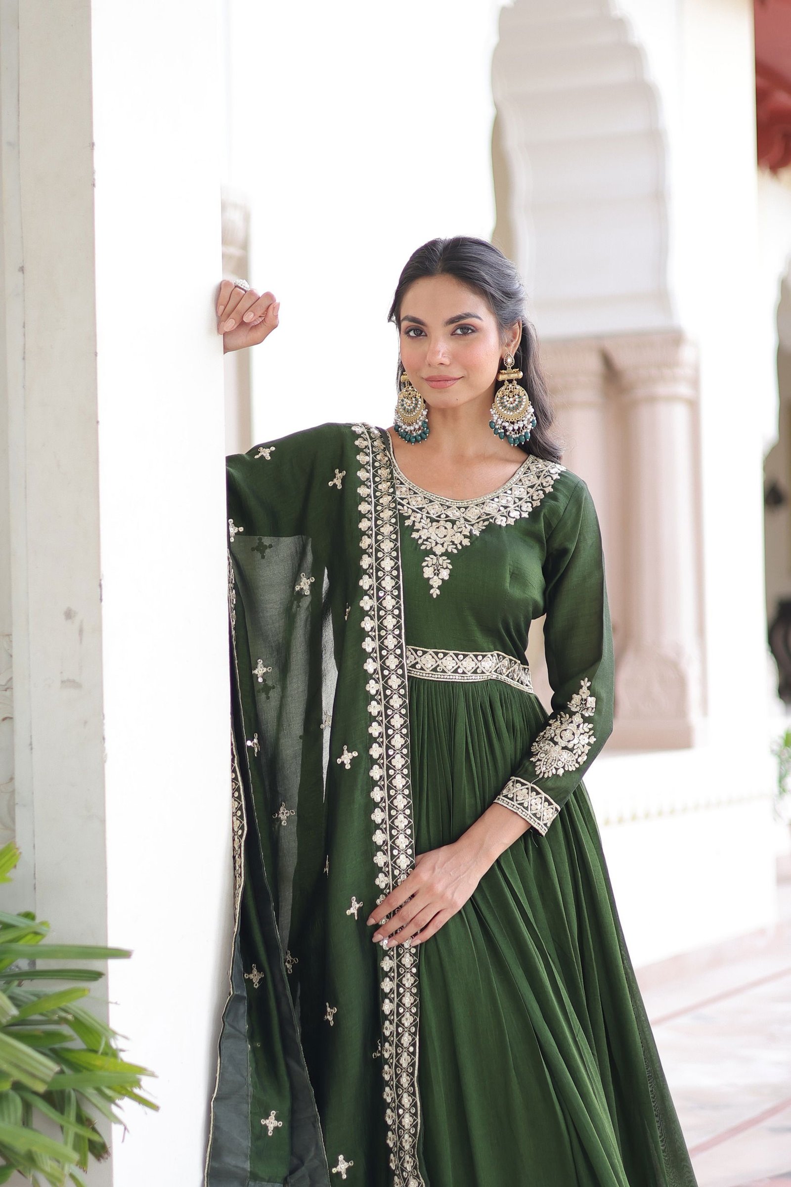 Lekha KA 1215 Vichitra Silk Sequins Embroidery Gown With Dupatta Wholesale 5 Buy Lekha KA 1215 Vichitra Silk Sequins Embroidery Gown With Dupatta Wholesale 2026