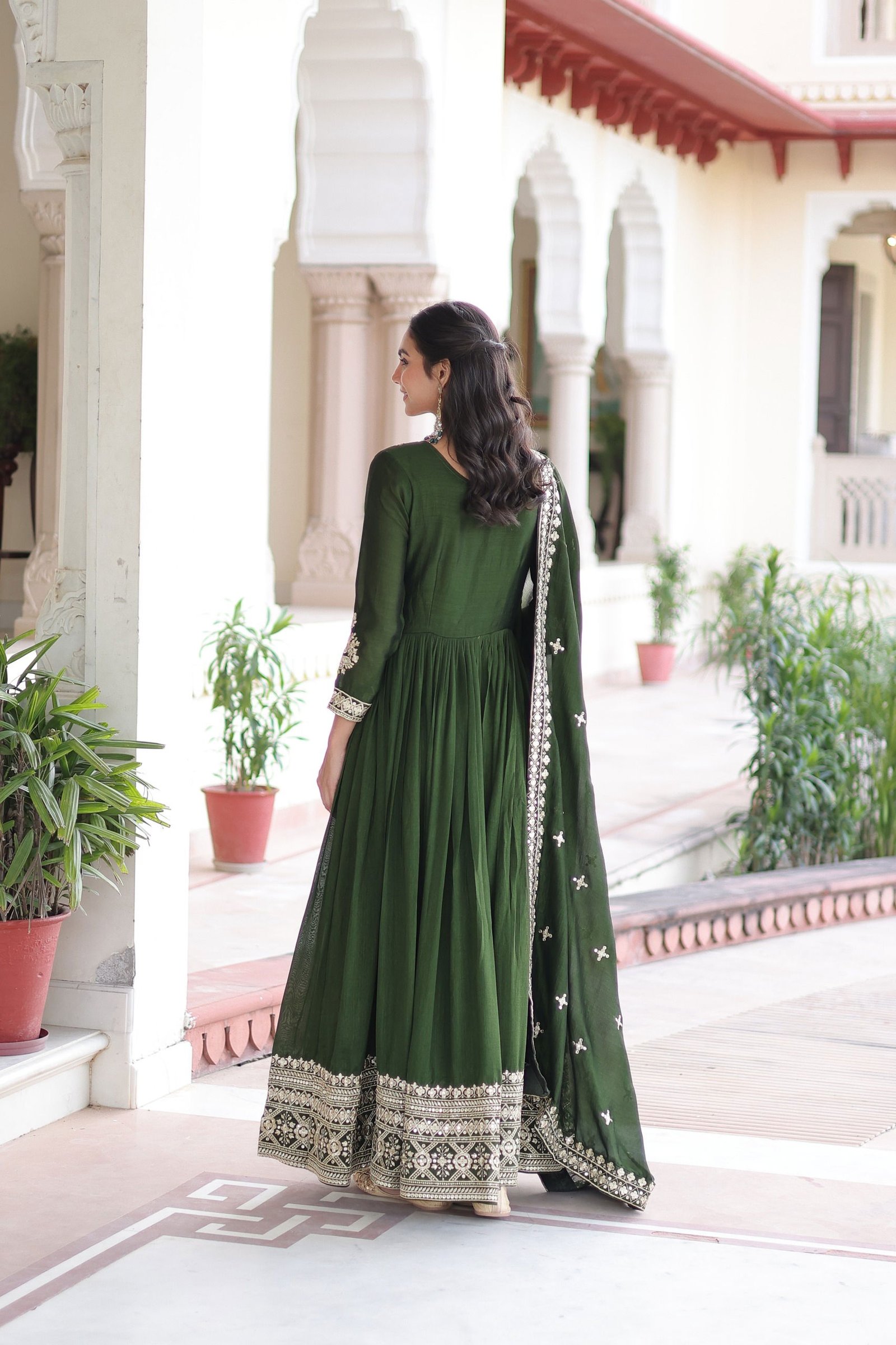 Lekha KA 1215 Vichitra Silk Sequins Embroidery Gown With Dupatta Wholesale 6 Buy Lekha KA 1215 Vichitra Silk Sequins Embroidery Gown With Dupatta Wholesale 2026