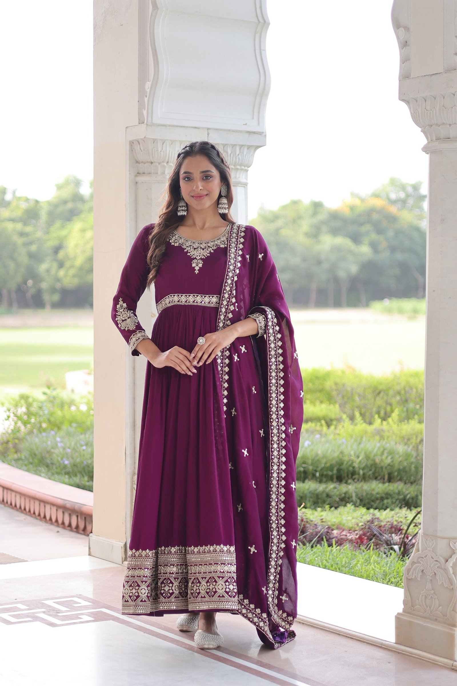Lekha KA 1215 Vichitra Silk Sequins Embroidery Gown With Dupatta Wholesale 7 Buy Lekha KA 1215 Vichitra Silk Sequins Embroidery Gown With Dupatta Wholesale 2026