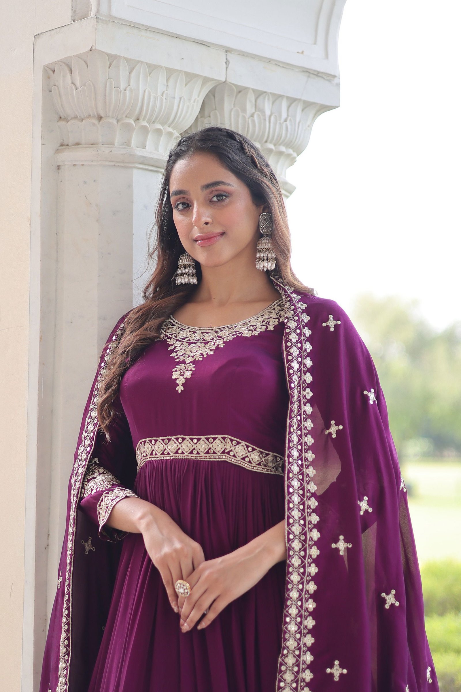 Lekha KA 1215 Vichitra Silk Sequins Embroidery Gown With Dupatta Wholesale 8 Buy Lekha KA 1215 Vichitra Silk Sequins Embroidery Gown With Dupatta Wholesale 2026