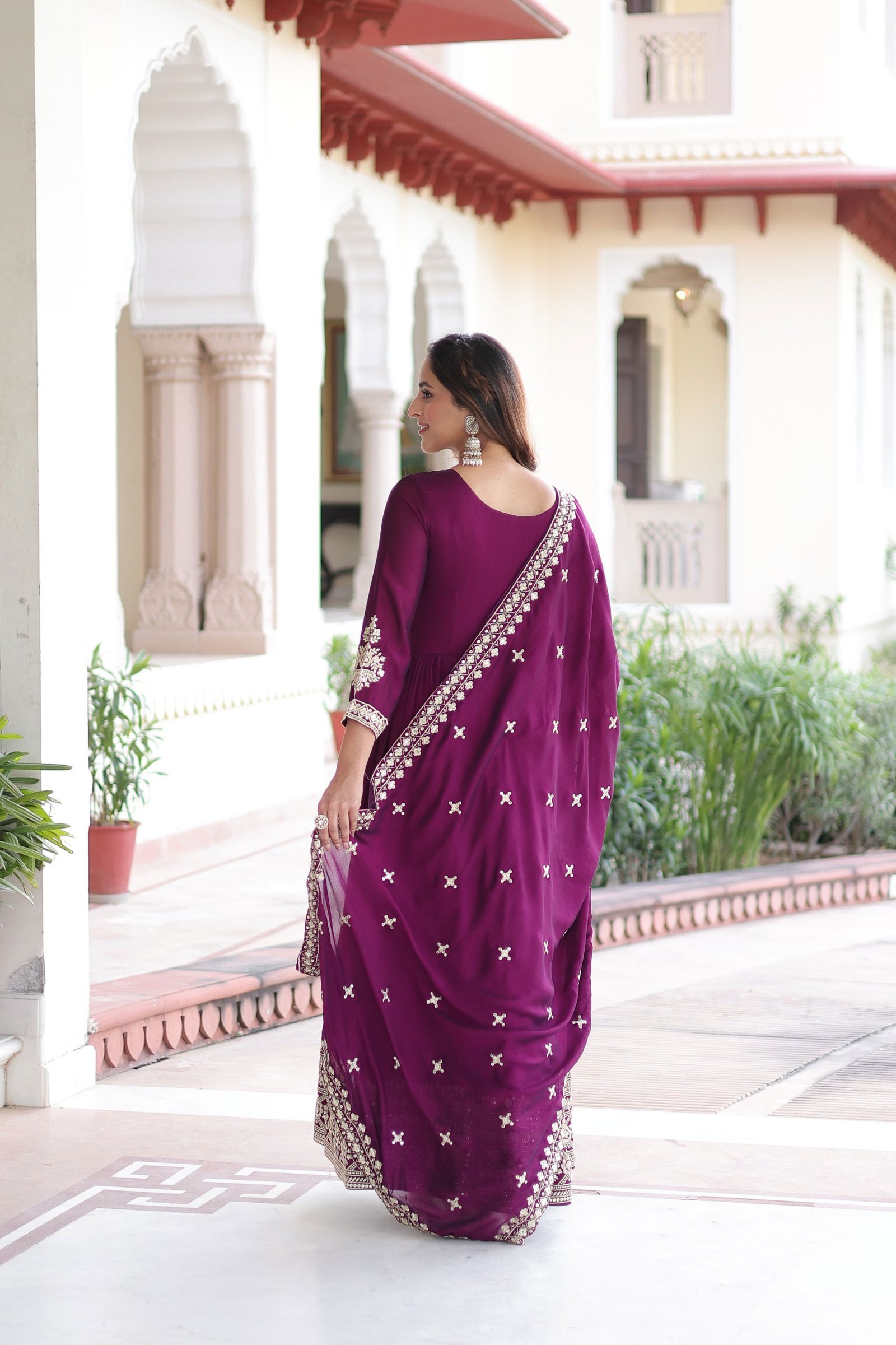 Lekha KA 1215 Vichitra Silk Sequins Embroidery Gown With Dupatta Wholesale 10 Buy Lekha KA 1215 Vichitra Silk Sequins Embroidery Gown With Dupatta Wholesale 2026