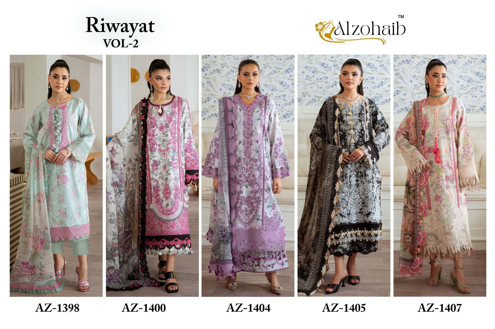 Alzohaib Riwayat Vol 2 Chiffon Dupatta Cotton Pakistani Salwar Kameez Wholesale 9 Alzohaib Riwayat Vol 2 Chiffon Dupatta Cotton Pakistani Salwar Kameez Wholesale
