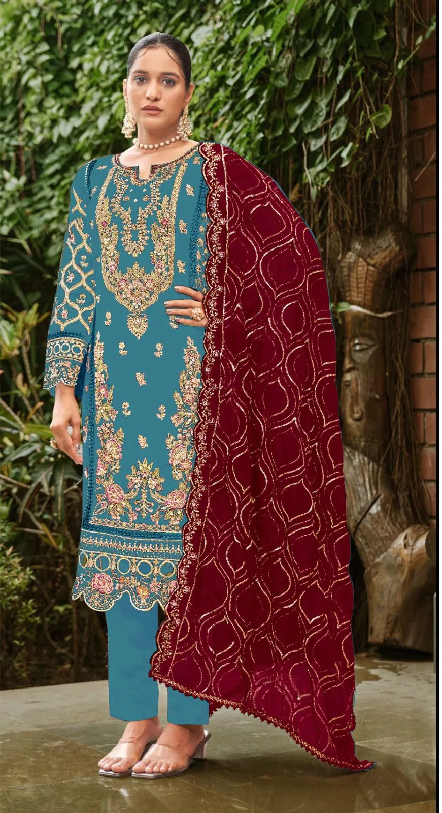 Bilqis B 207 I To L Faux Georgette Embroidered Work Salwar Kameez Wholesale