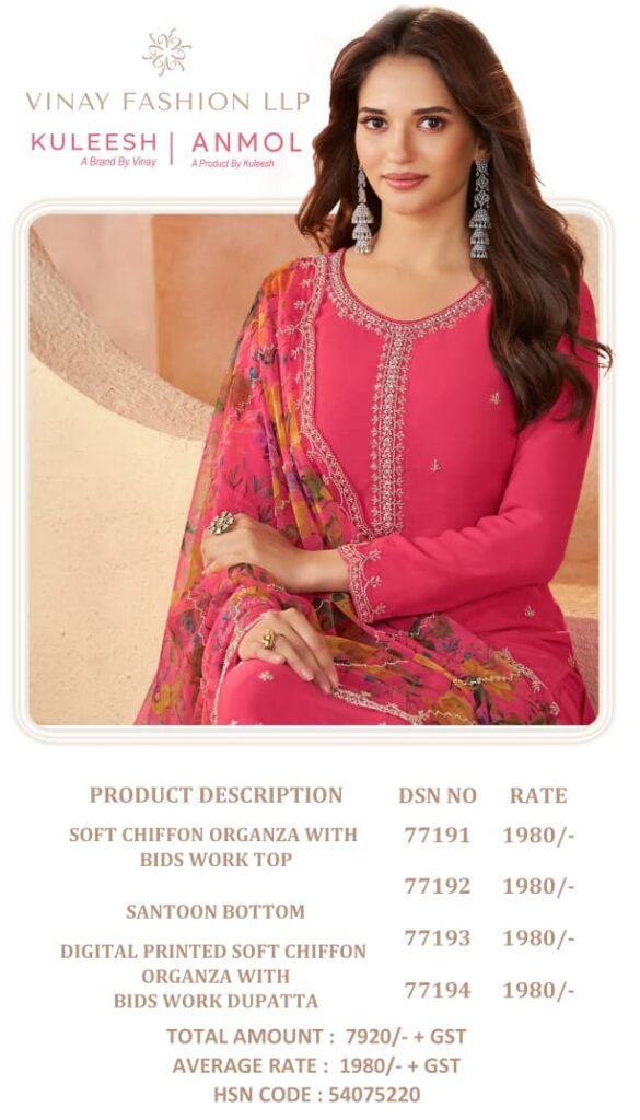 Beautiful Vinay Kuleesh Anmol Organza With Embroidery Work Salwar Kameez Wholesale 2026 11 Beautiful Vinay Kuleesh Anmol Organza With Embroidery Work Salwar Kameez Wholesale 2026
