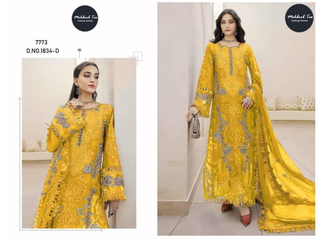 Launching Mehboob Tex 1834 A To E Chiffon With Embroidery Pakistani Salwar Kameez Wholesale 2026