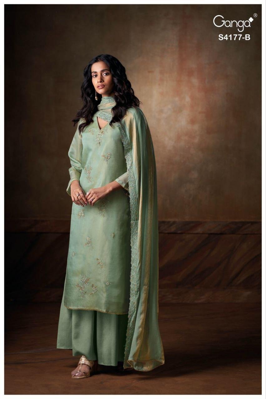 Ganga Geesha 4177 Bmeberg Silk Embroidery Work Salwar Kameez Wholesale 8 Beautiful Ganga Geesha 4177 Bmeberg Silk Embroidery Work Salwar Kameez Wholesale 2026