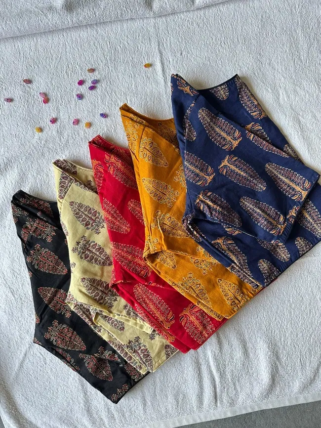 Ruh 6060 Pure Ajrakh HandBlock Cotton Blouse Wholesale 4 Stylish Ruh 6060 Pure Ajrakh HandBlock Cotton Blouse Wholesale 2026