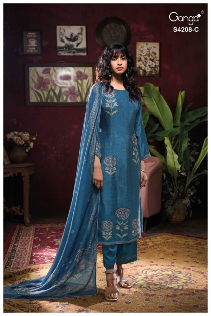Latest Ganga Inaika 4208 Bemberg Russian Silk Embroidery Salwar Kameez Wholesale 2026 5 Latest Ganga Inaika 4208 Bemberg Russian Silk Embroidery Salwar Kameez Wholesale 2026
