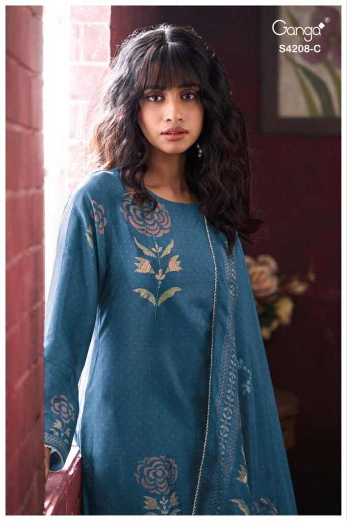 Latest Ganga Inaika 4208 Bemberg Russian Silk Embroidery Salwar Kameez Wholesale 2026 6 Latest Ganga Inaika 4208 Bemberg Russian Silk Embroidery Salwar Kameez Wholesale 2026