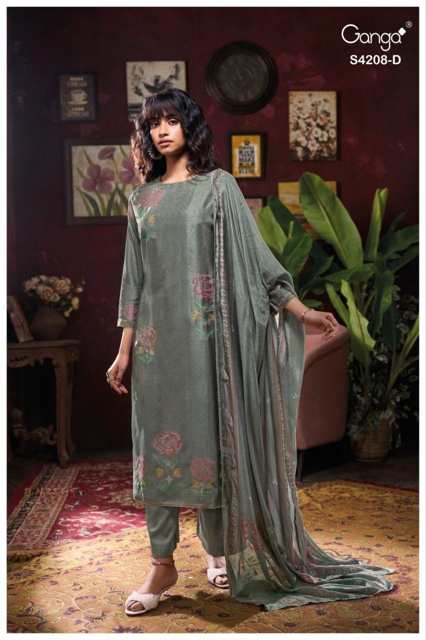 Ganga Inaika 4208 Bemberg Russian Silk Embroidery Salwar Kameez Wholesale 10 Latest Ganga Inaika 4208 Bemberg Russian Silk Embroidery Salwar Kameez Wholesale 2026