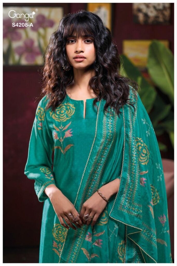 Latest Ganga Inaika 4208 Bemberg Russian Silk Embroidery Salwar Kameez Wholesale 2026 9 Latest Ganga Inaika 4208 Bemberg Russian Silk Embroidery Salwar Kameez Wholesale 2026