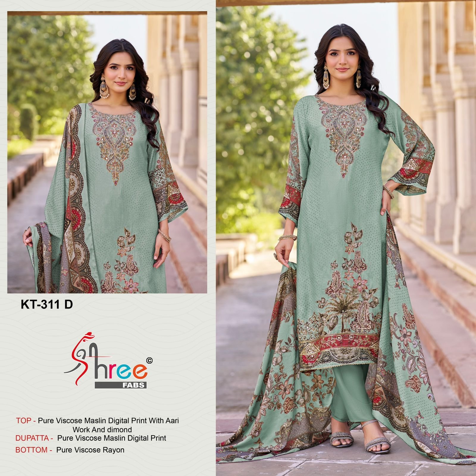 Shree Kt 311 Viscose Maslin Digital Print With Work Salwar Kameez Wholesale 5 Buy Shree Kt 311 Viscose Maslin Digital Print With Work Salwar Kameez Wholesale 2026