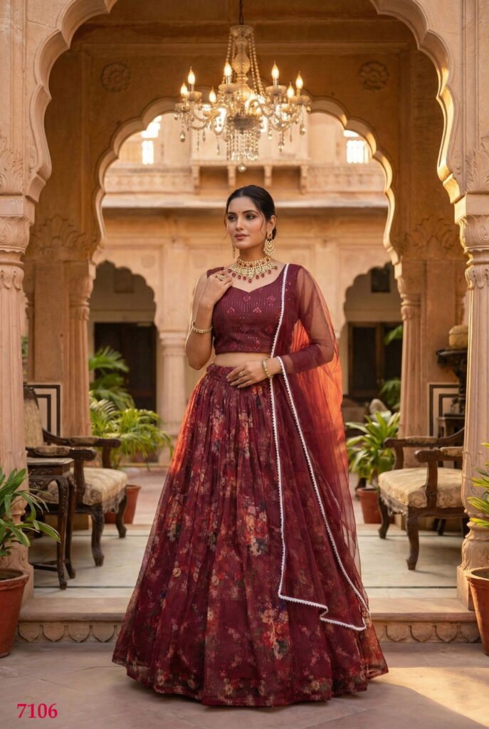 Launching Senhora Gulab 7103 To 7106 Orgenza Embroidered Designer Lehenga Choli Collection Wholesale 2026 6 Launching Senhora Gulab 7103 To 7106 Orgenza Embroidered Designer Lehenga Choli Collection Wholesale 2026