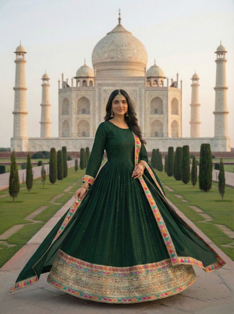 Stylish Kb 3308 Super Faux Georgette Sequence Embroidery Worked Gown With Dupatta Collection Wholesale 2026