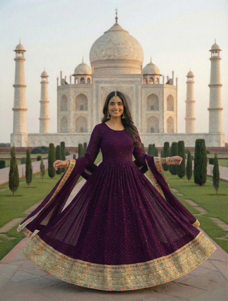 Stylish Kb 3308 Super Faux Georgette Sequence Embroidery Worked Gown With Dupatta Collection Wholesale 2026
