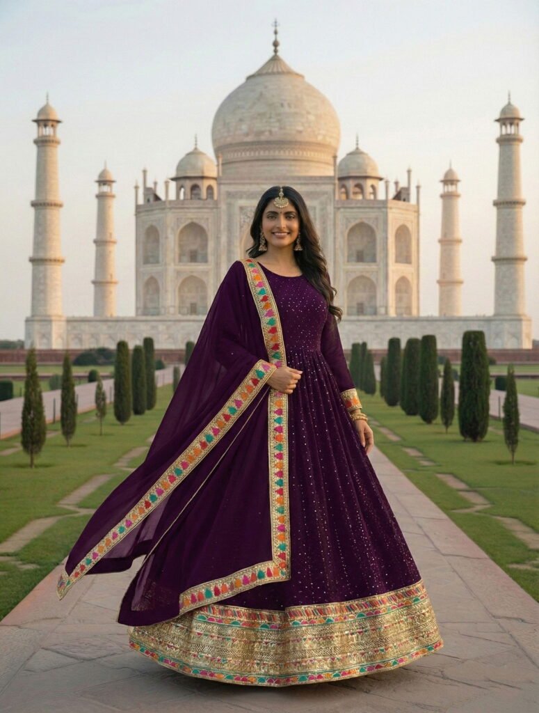 Stylish Kb 3308 Super Faux Georgette Sequence Embroidery Worked Gown With Dupatta Collection Wholesale 2026