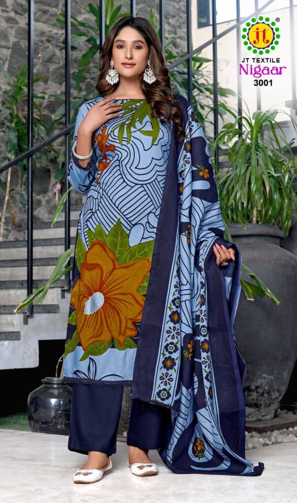 Stylish Jt Nigaar Vol 3 Rayon Foil Printed Dress Material Collection Wholesale 2026
