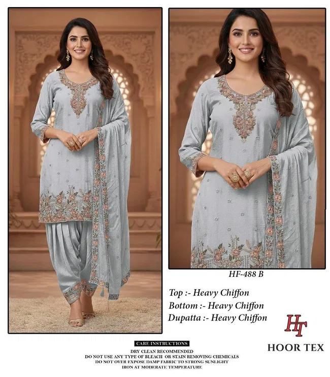 Hoor Tex Hf 488 A to D Pakistani Chiffon Salwar Kameez Wholesale 12 Beautiful Hoor Tex Hf 488 A to D Pakistani Chiffon Salwar Kameez Wholesale 2026