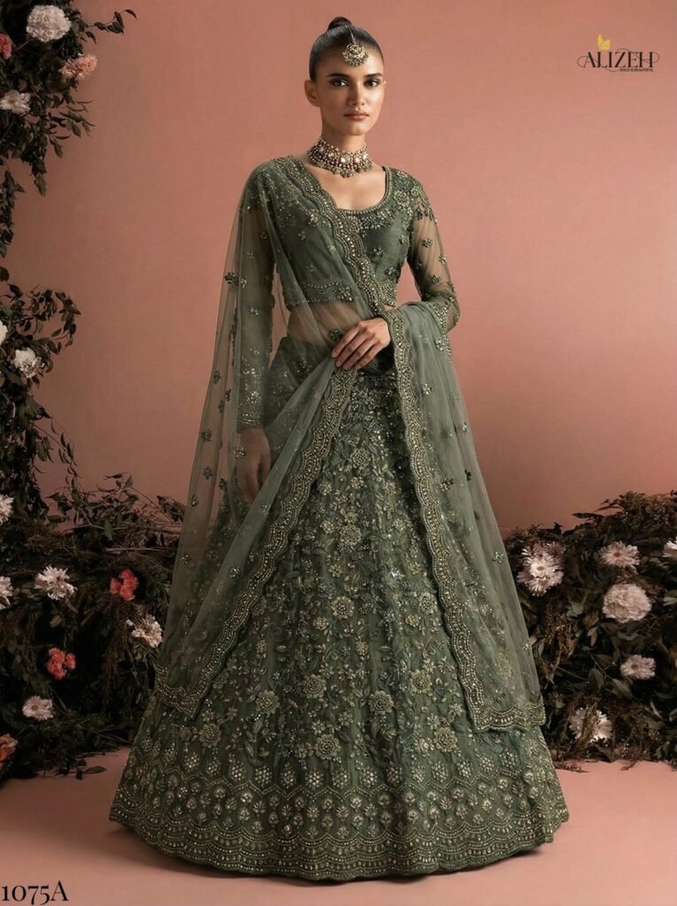 Latest Alizeh Bridal Heritage Colours 1075 Butterfly Net Designer Lehenga Choli Collection Wholesale 2026