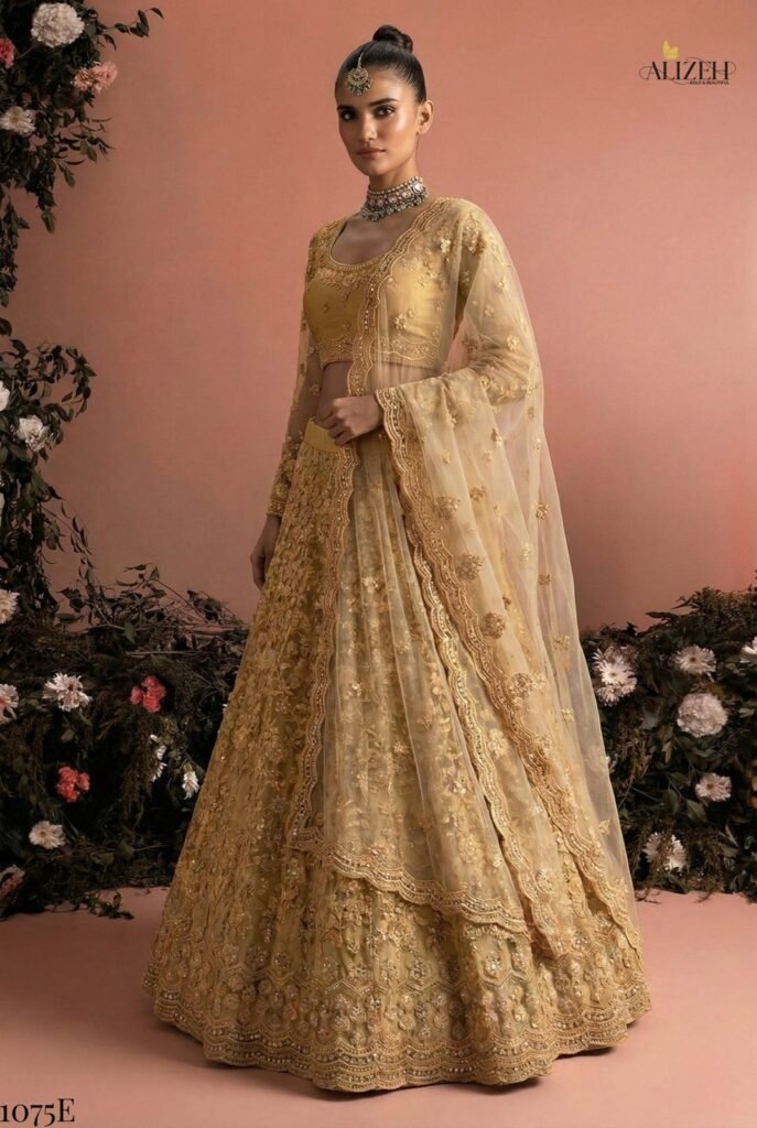 Latest Alizeh Bridal Heritage Colours 1075 Butterfly Net Designer Lehenga Choli Collection Wholesale 2026