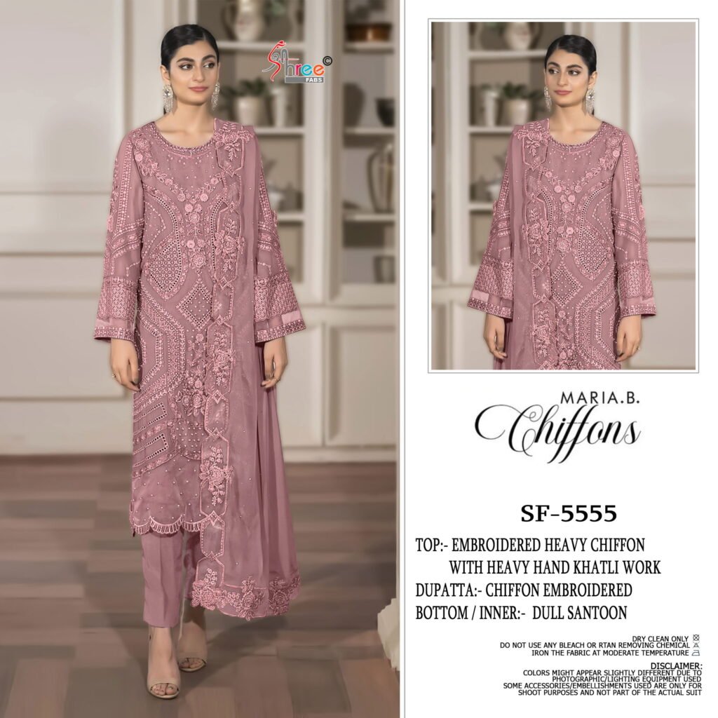 Latest Shree Sf 5555 Chiffon With Embroidery Work Pakistani Salwar Kameez Wholesale 2026