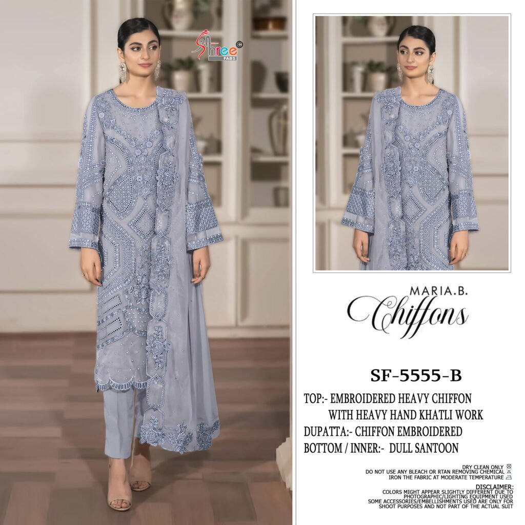 Latest Shree Sf 5555 Chiffon With Embroidery Work Pakistani Salwar Kameez Wholesale 2026