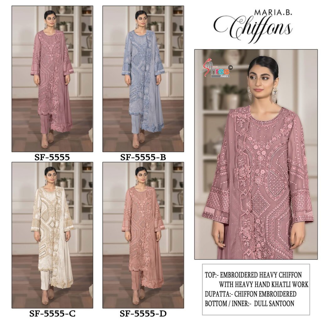 Latest Shree Sf 5555 Chiffon With Embroidery Work Pakistani Salwar Kameez Wholesale 2026